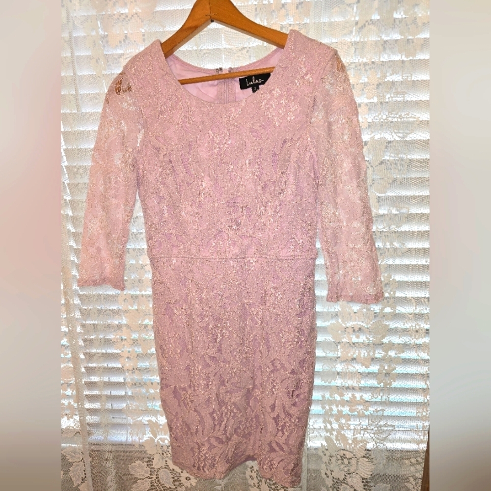 Lulus, Lace Fitted Mini Dress, Lavendar, Womens Small